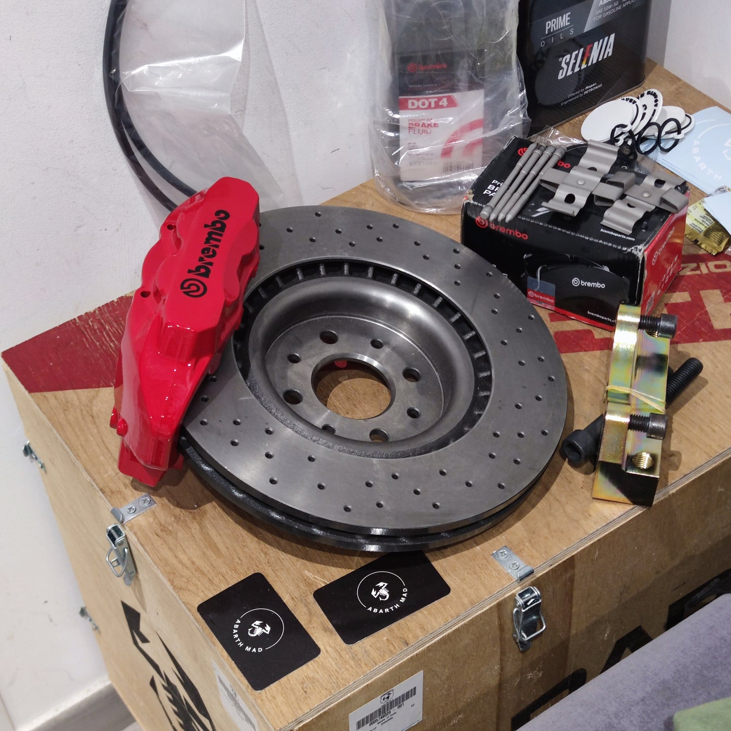 Kit Abarth Brembo 305mm NON ORIGINALE ROSSO ALFA