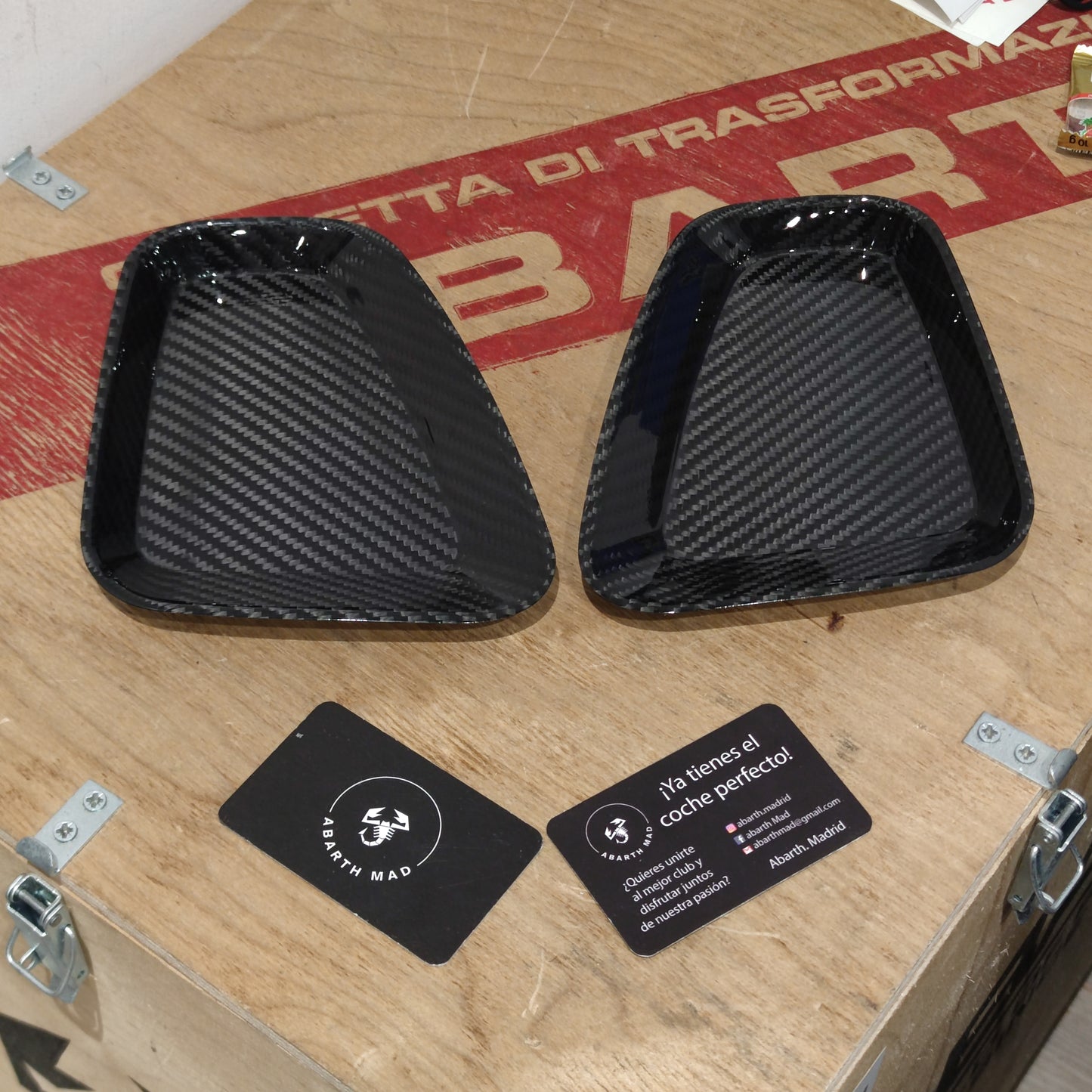 Abarth Cover Tapa Faros Traseros Restyling Fibra de Carbono