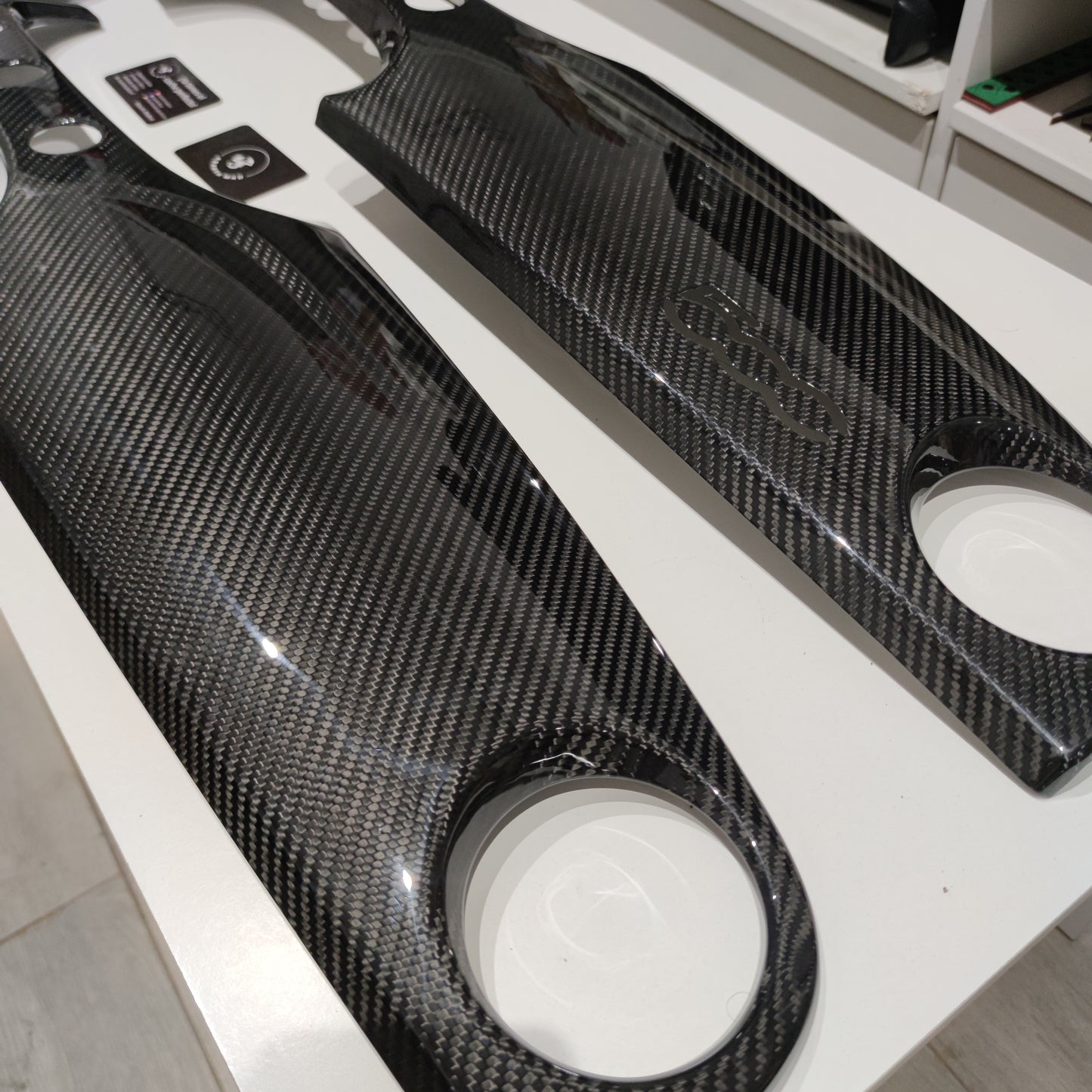 Abarth Salpicadero Fibra de Carbono Cover