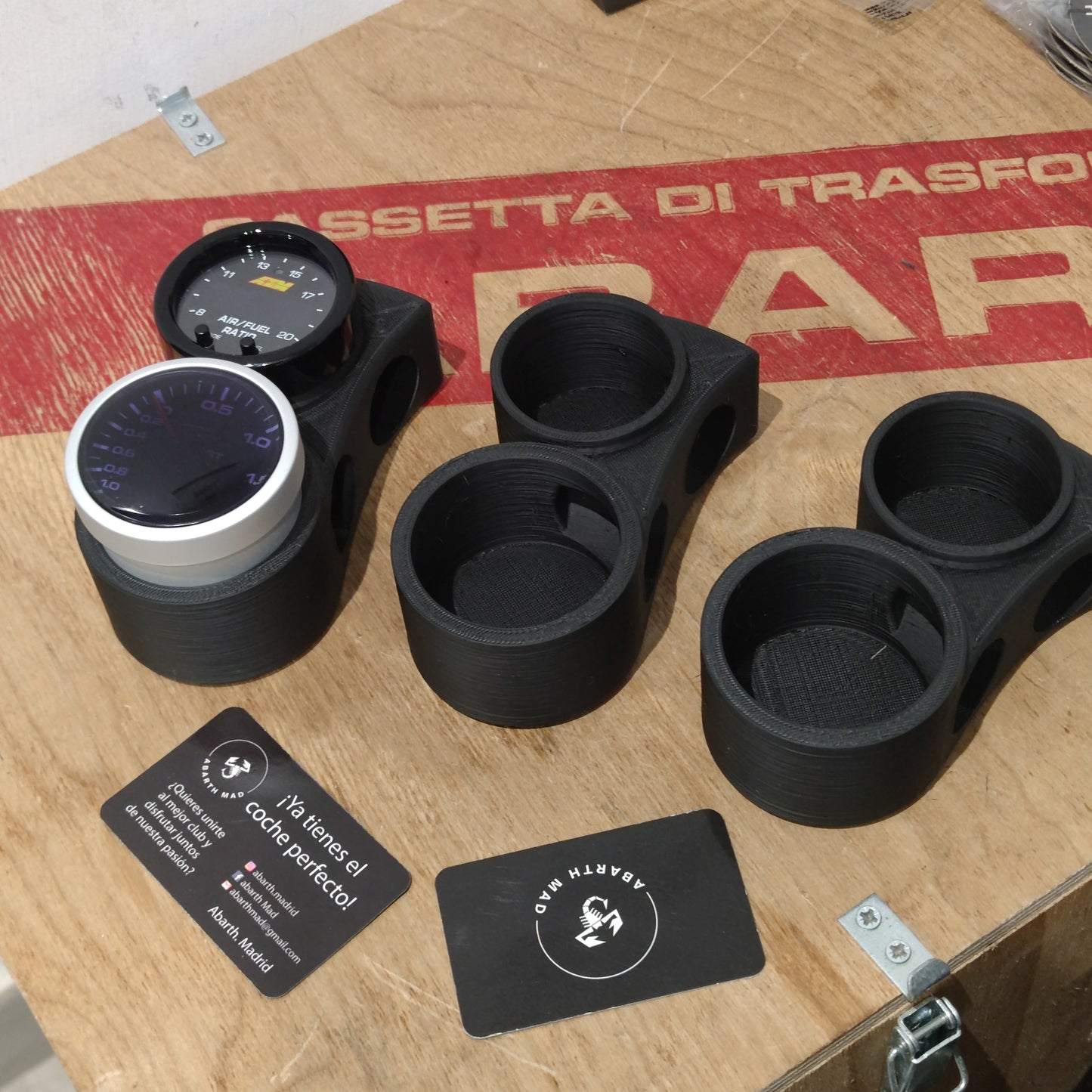 Abarth Support for Single or Double Gauges 52mm or 60mm to measure (AFR, EGT...)