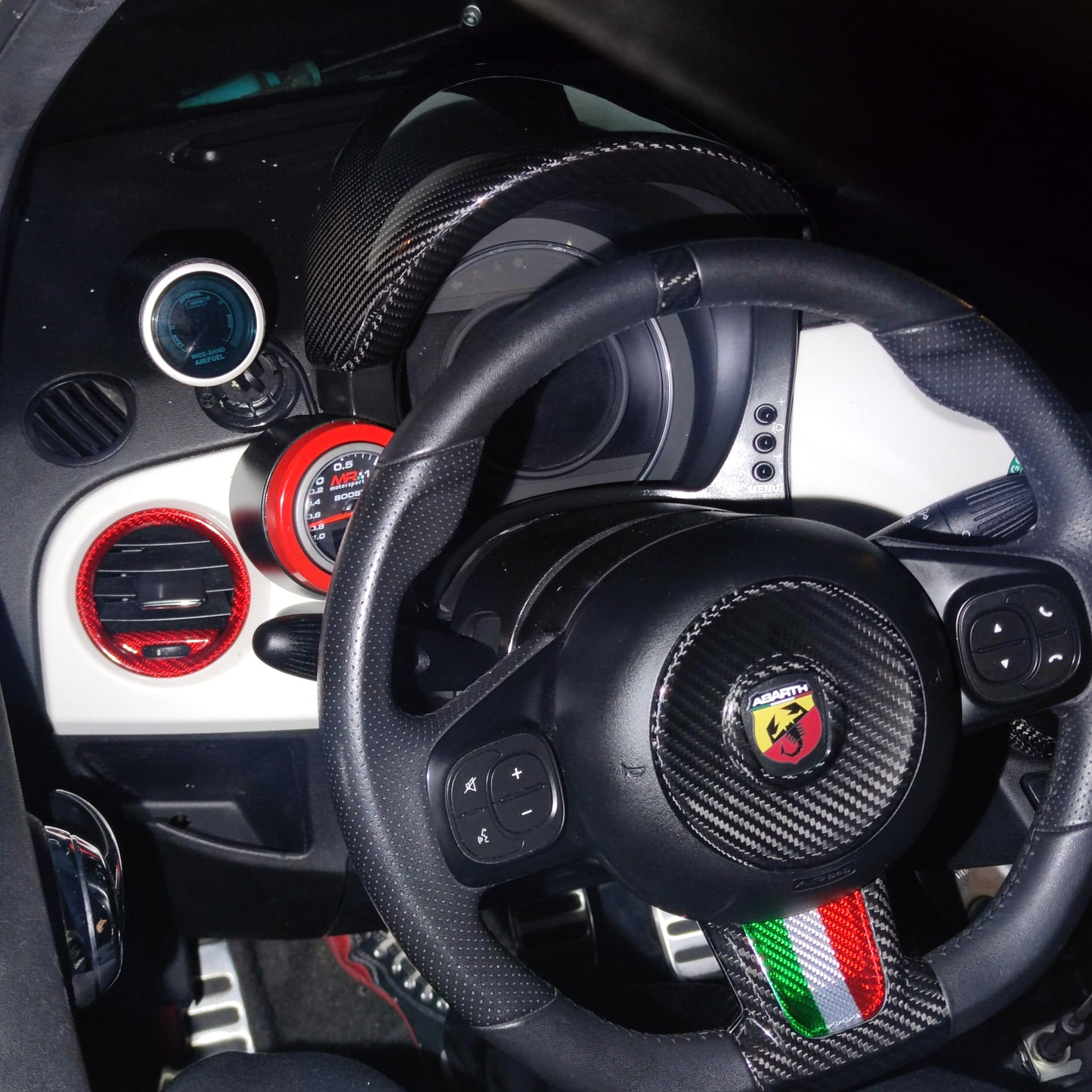 Abarth Cúpula Cupolino Fibra de Carbono Cover Dash Speedo