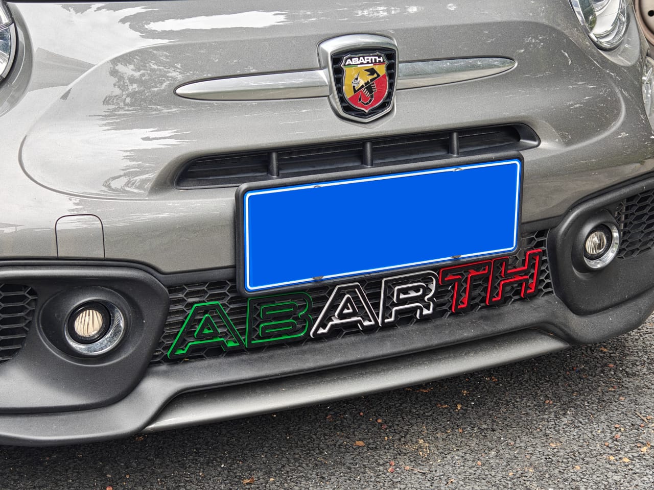 Abarth ABS Letras Rejilla Parrilla Frontal Grille Letters Easy Fit a presión