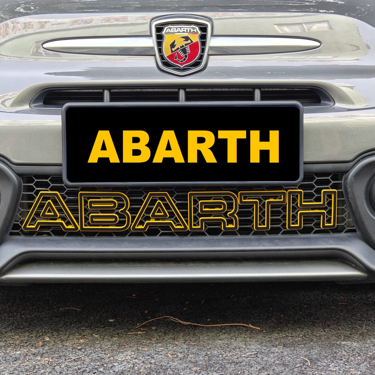 Abarth ABS Letras Rejilla Parrilla Frontal Grille Letters Easy Fit a presión