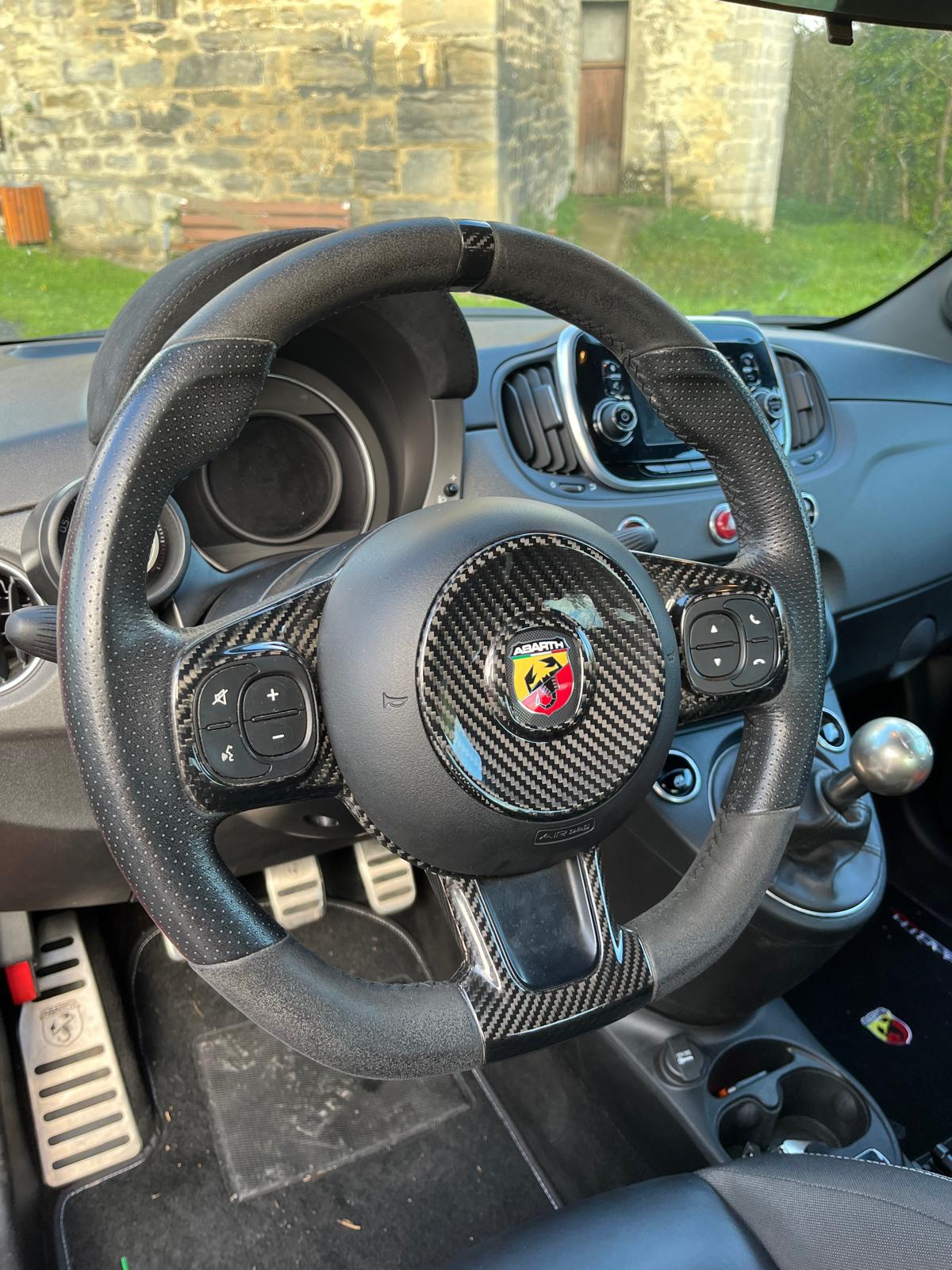 Abarth Aro Full Cover Airbag Volante Fibra De Carbono