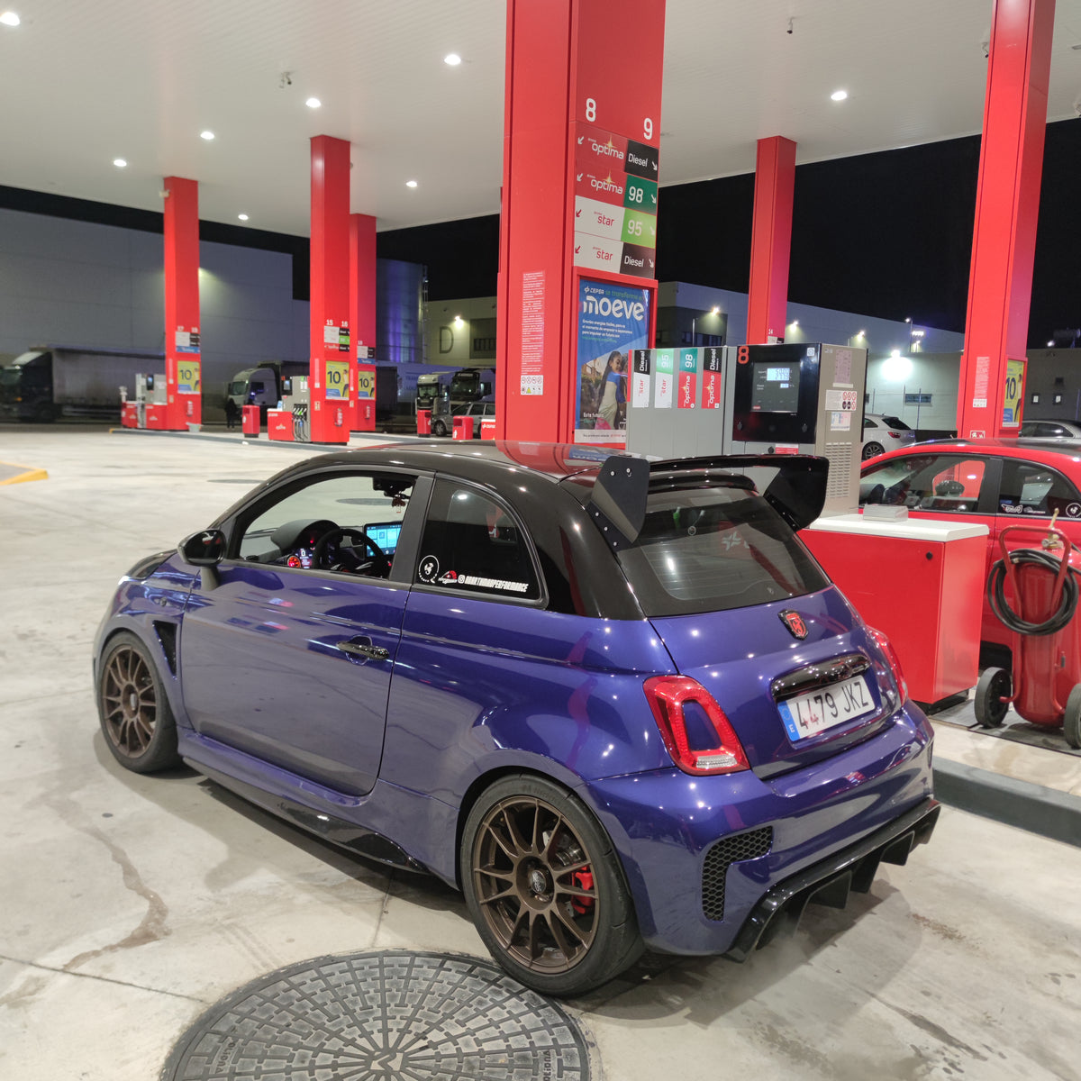 Abarth 500 All Model Side Skirts (2) Extended 2.0 Biposto Style Racing Taloneras Minigonne