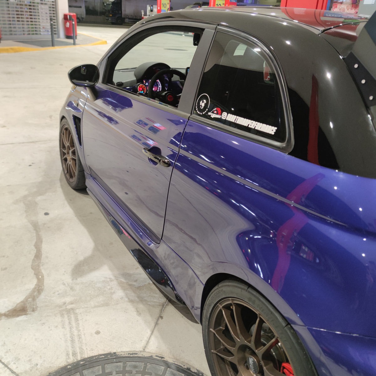 Abarth 500 All Model Side Skirts (2) Extended 2.0 Biposto Style Racing Taloneras Minigonne