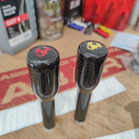 Abarth carbon or aluminum knob