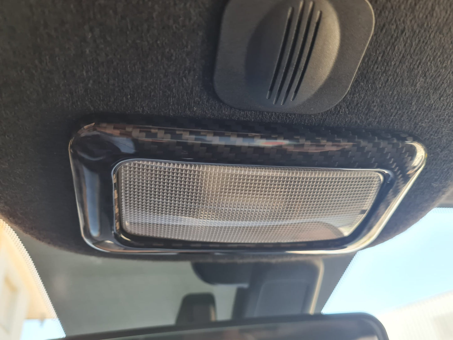 Abarth Fiat Cover Fibra de Carbono Luz Techo Dom Light