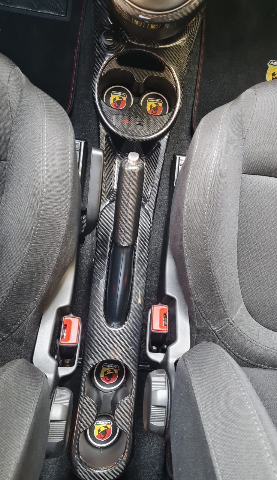 Abarth Fiat 2016+ Restyling Consola Túnel Posavasos Freno de mano