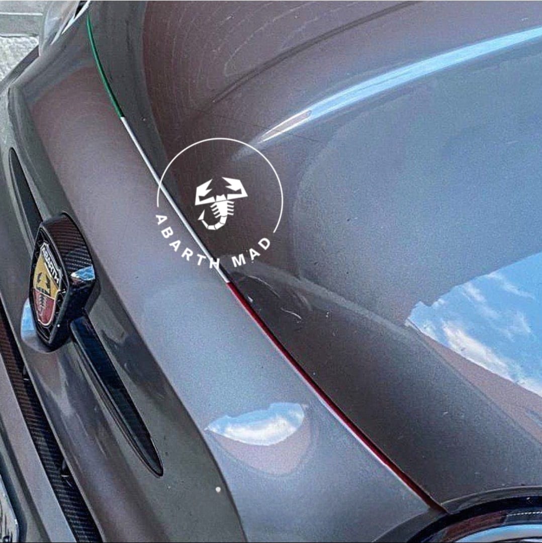 Abarth Fiat 500 Vinilo Sticker Bandera Italia 🇮🇹 Capó Underhood Flag