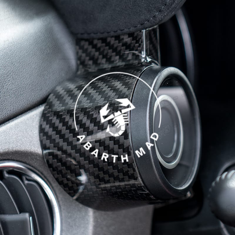 Abarth 595 695 Restyling Cover Reloj Gauge Turbo Fibra de Carbono 100% Real Carbon Fiber