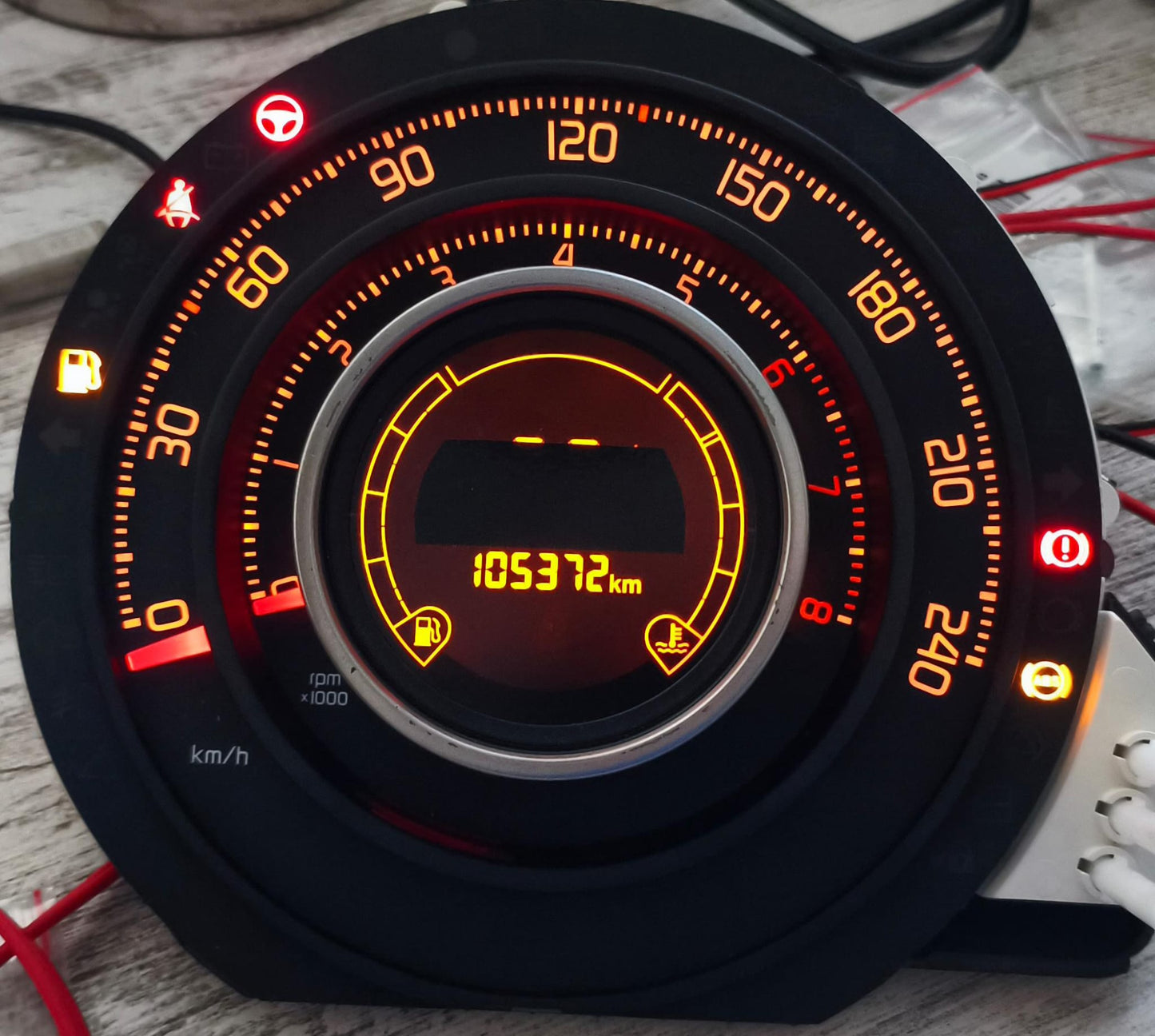 Abarth 2008-2014 TFT Analógico Tacómetro Cuentakilómetros Cluster Cuadro Instrumentos CUSTOM LIGHT (send us yours)