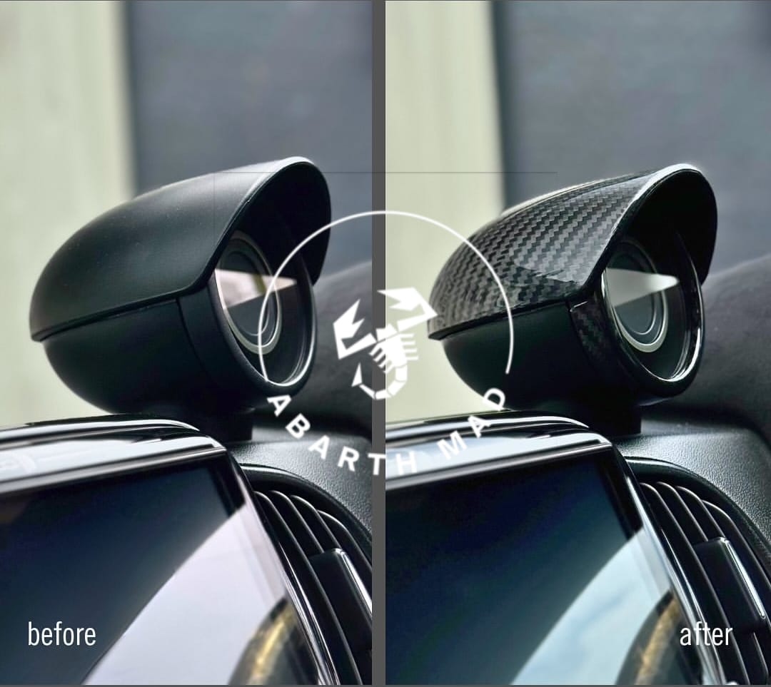 Abarth Cupula UK ONLY Turbo Clock Carbon Fiber