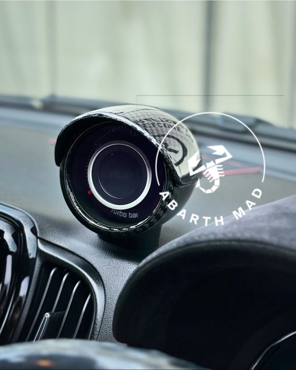 Abarth Turbo Clock Ring OEM Carbon Fiber