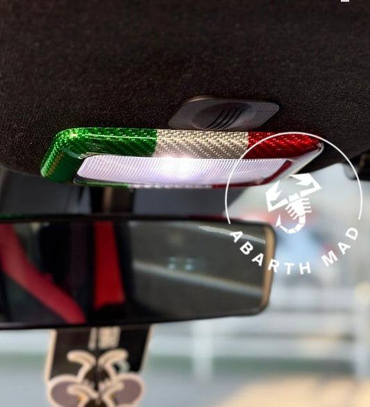 Abarth Fiat Cover Fibra de Carbono Italia 🇮🇹 Luz Techo Dom Light