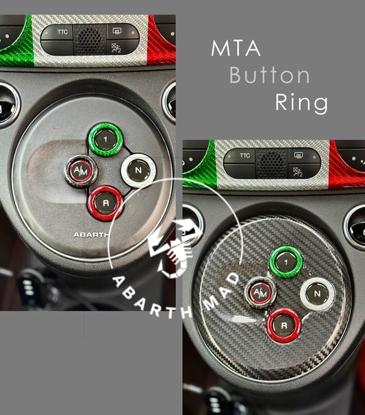 Abarth MTA Gear Rings Italian 🇮🇹 Flag Carbon Fiber Cover
