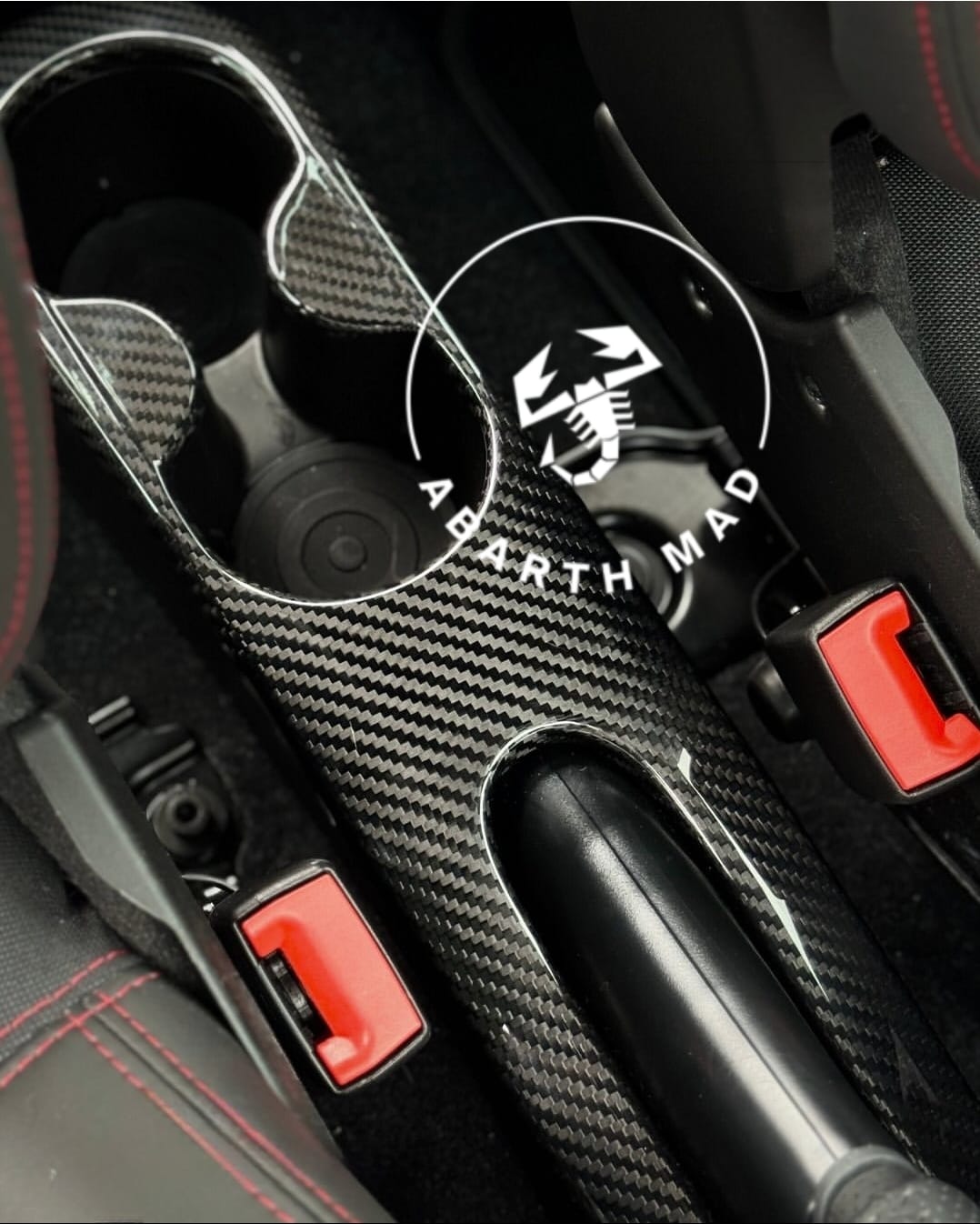 Abarth Fiat 2016+ Restyling Consola Túnel Posavasos Freno de mano