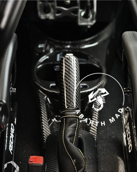 Abarth Cover Handbrake Real Carbon Fiber