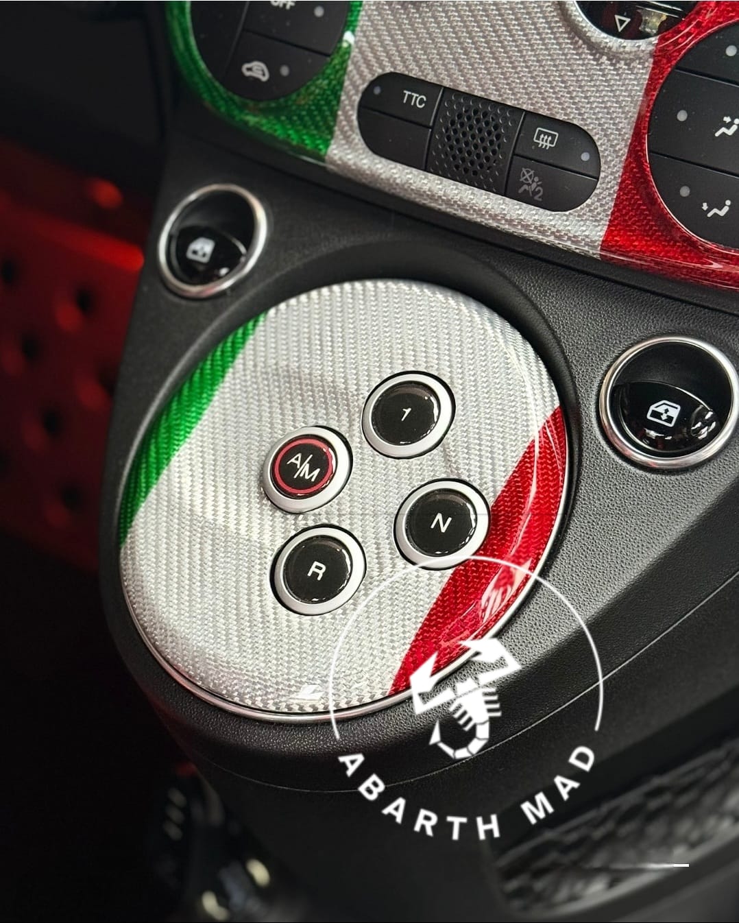 Abarth Cover Cambio MTA Gearbox Caja Automática Carbon Fiber Italia 🇮🇹 100% Real