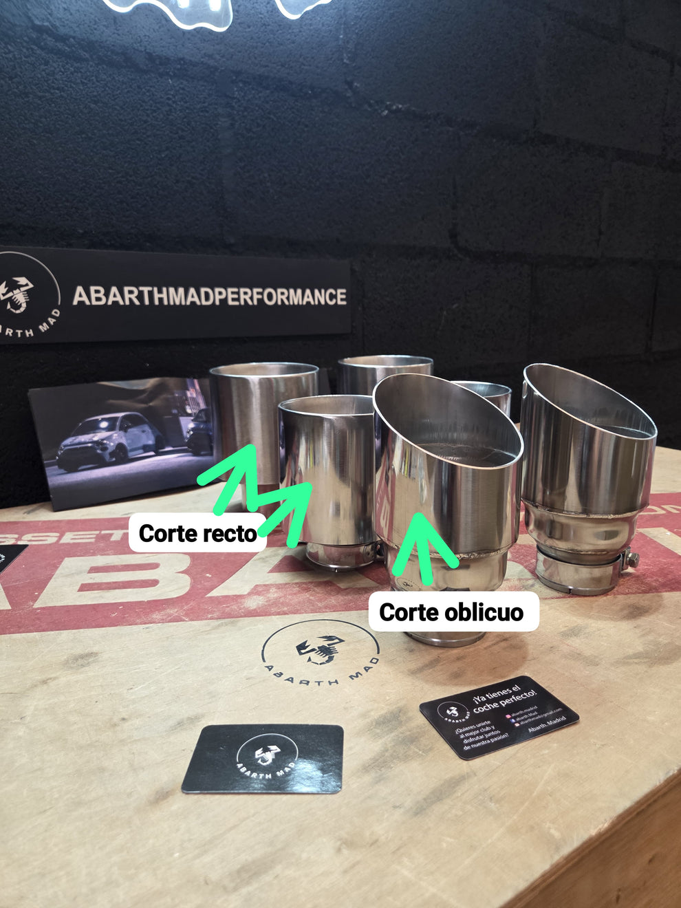 Abarth Colas de Escape 104/114/121mm Inox diámetro 60/63,5mm