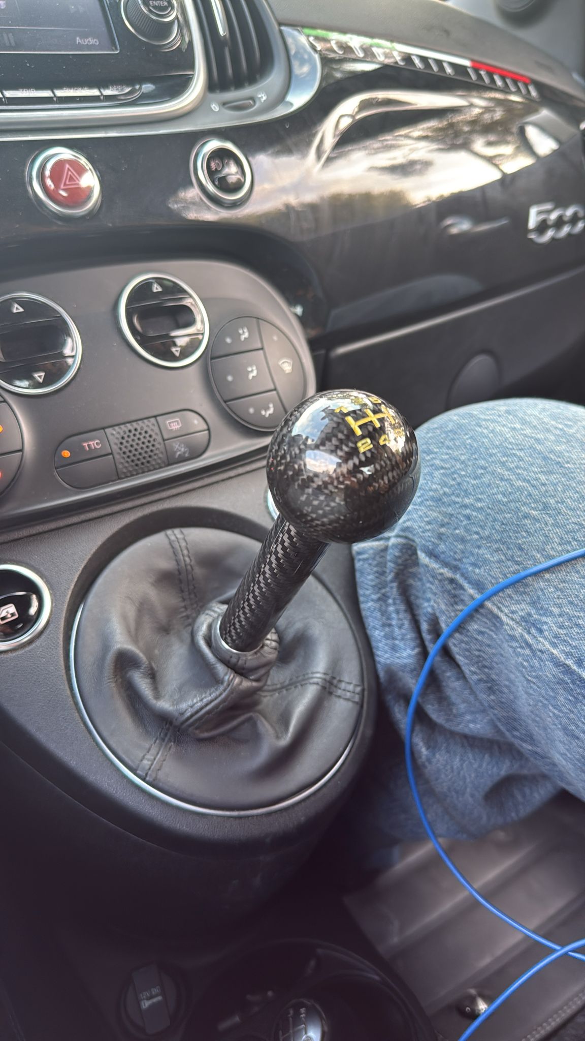 Abarth Carbon Ball Gear Knob 🔴🟡