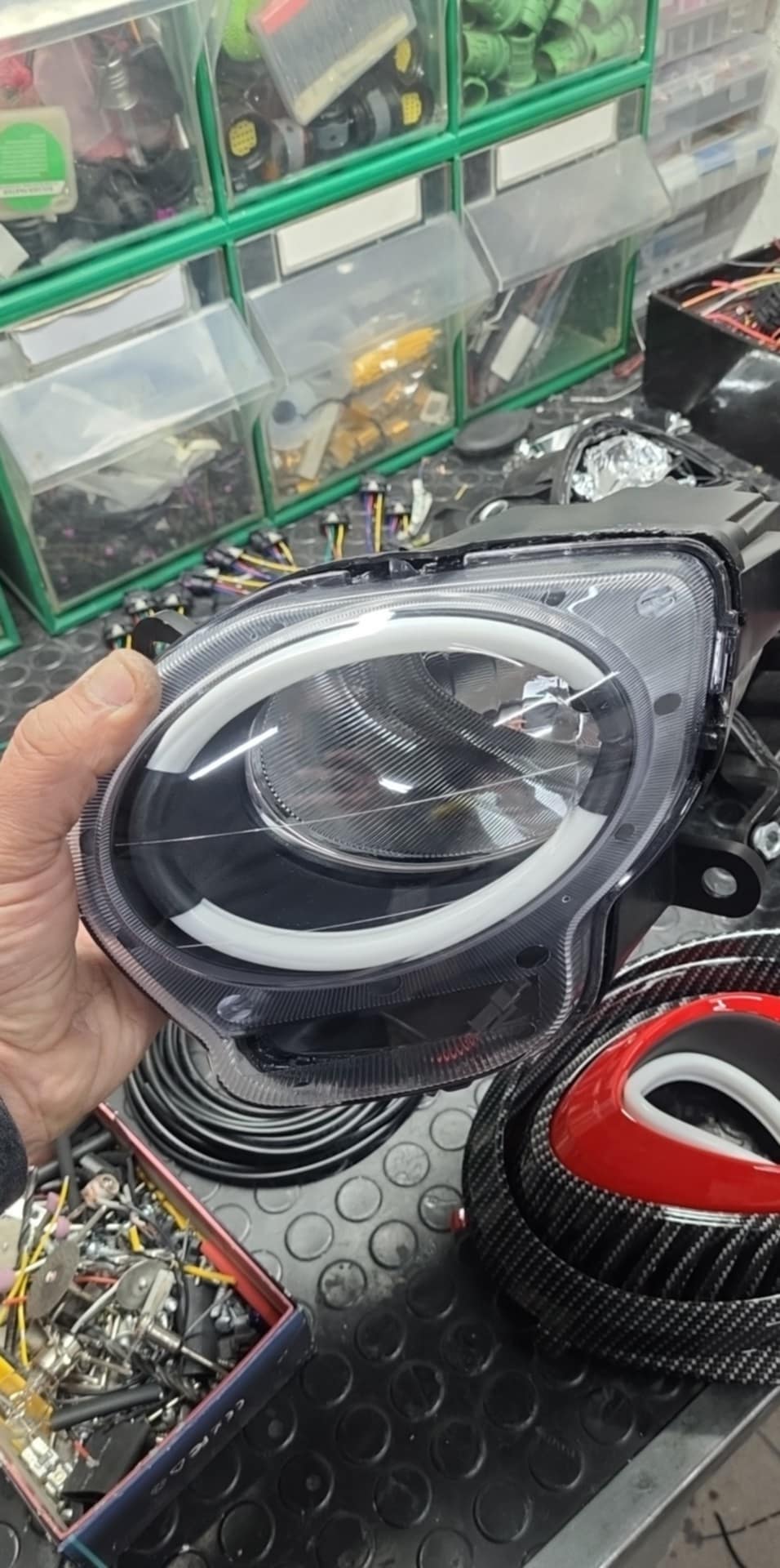 Abarth 500 595 695 Custom Led Painted DRL Daylights Diurnos Faros Lights