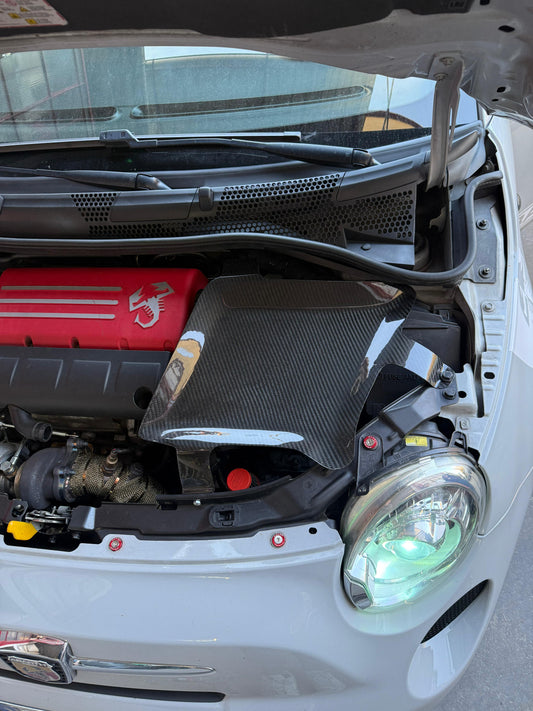 Abarth Cover Bateria Battery 100% Real Carbon Fiber
