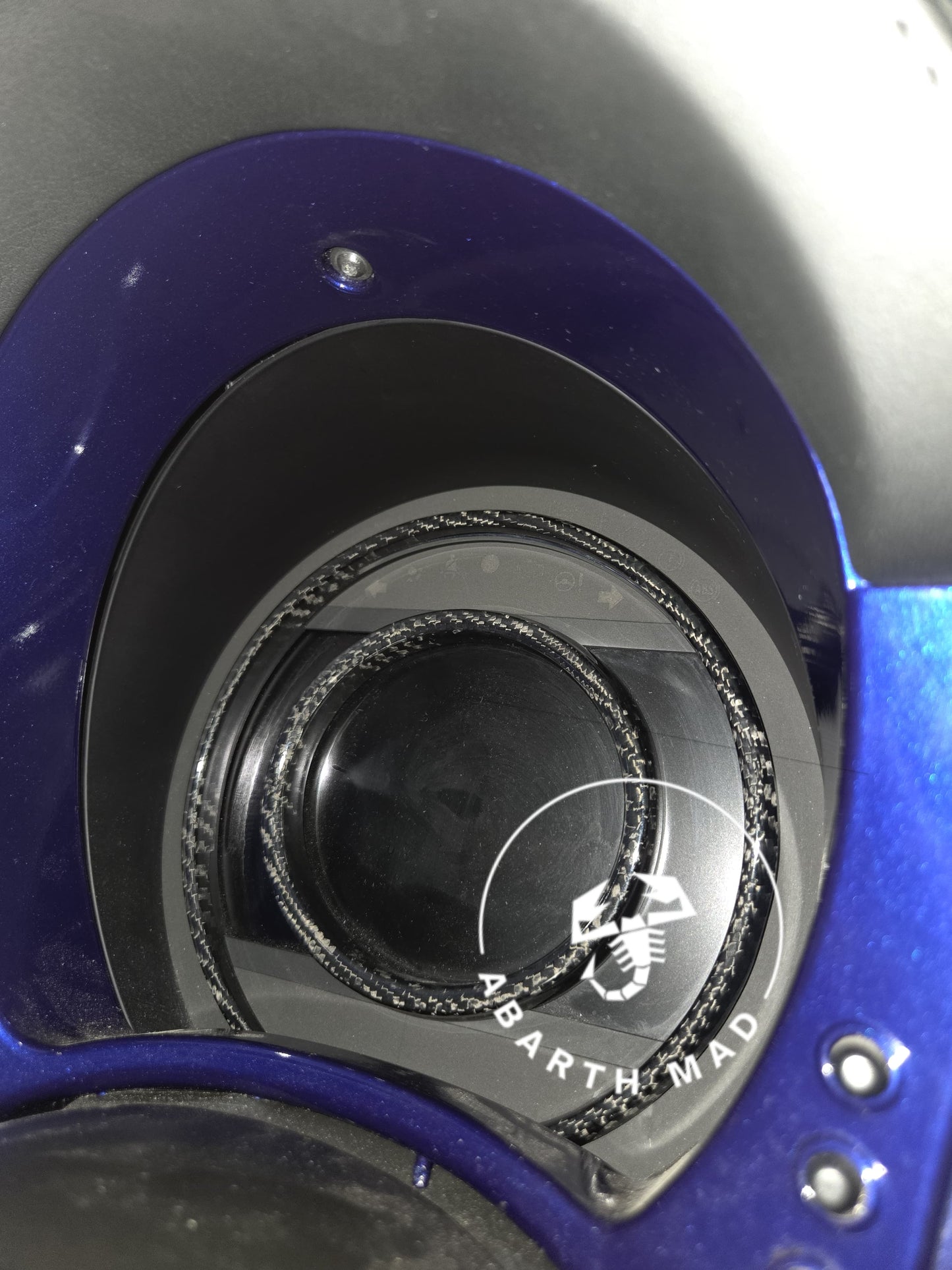 Abarth 2015-2024 Digital TFT Aros Carbono Carbon Fiber Tachometer Rings