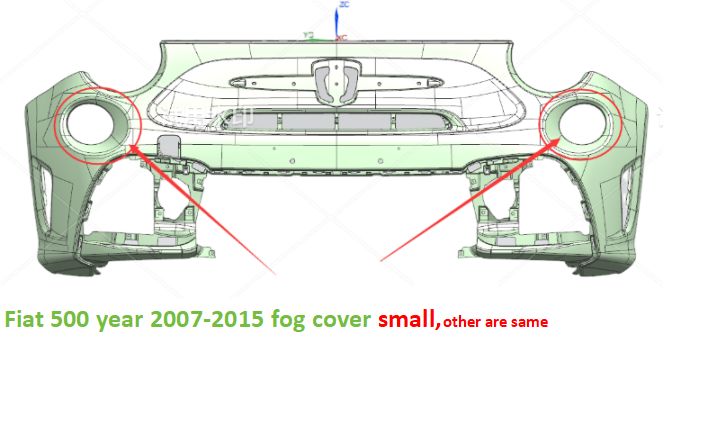 Abarth Fiat 500 Full Conversion Restyling Body Kit Front, Rear, Side Skirts, Spoiler Paragolpes