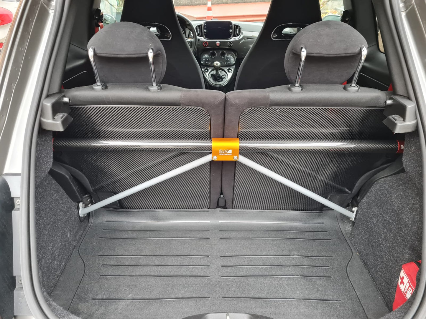 Abarth Cover Fibra de Carbono Respaldo Asientos Traseros