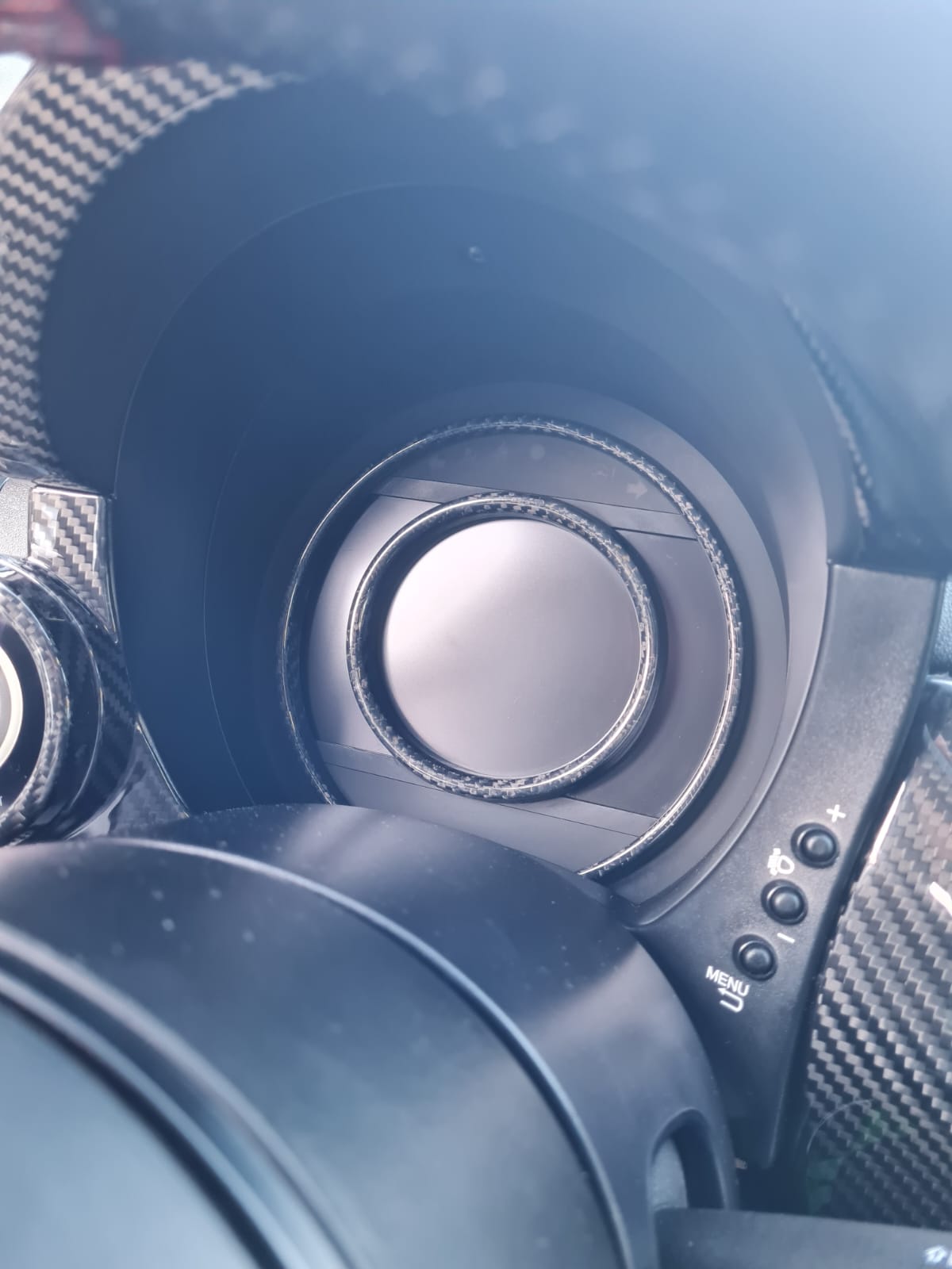 Abarth 2015-2024 Digital TFT Aros Carbono Carbon Fiber Tachometer Rings