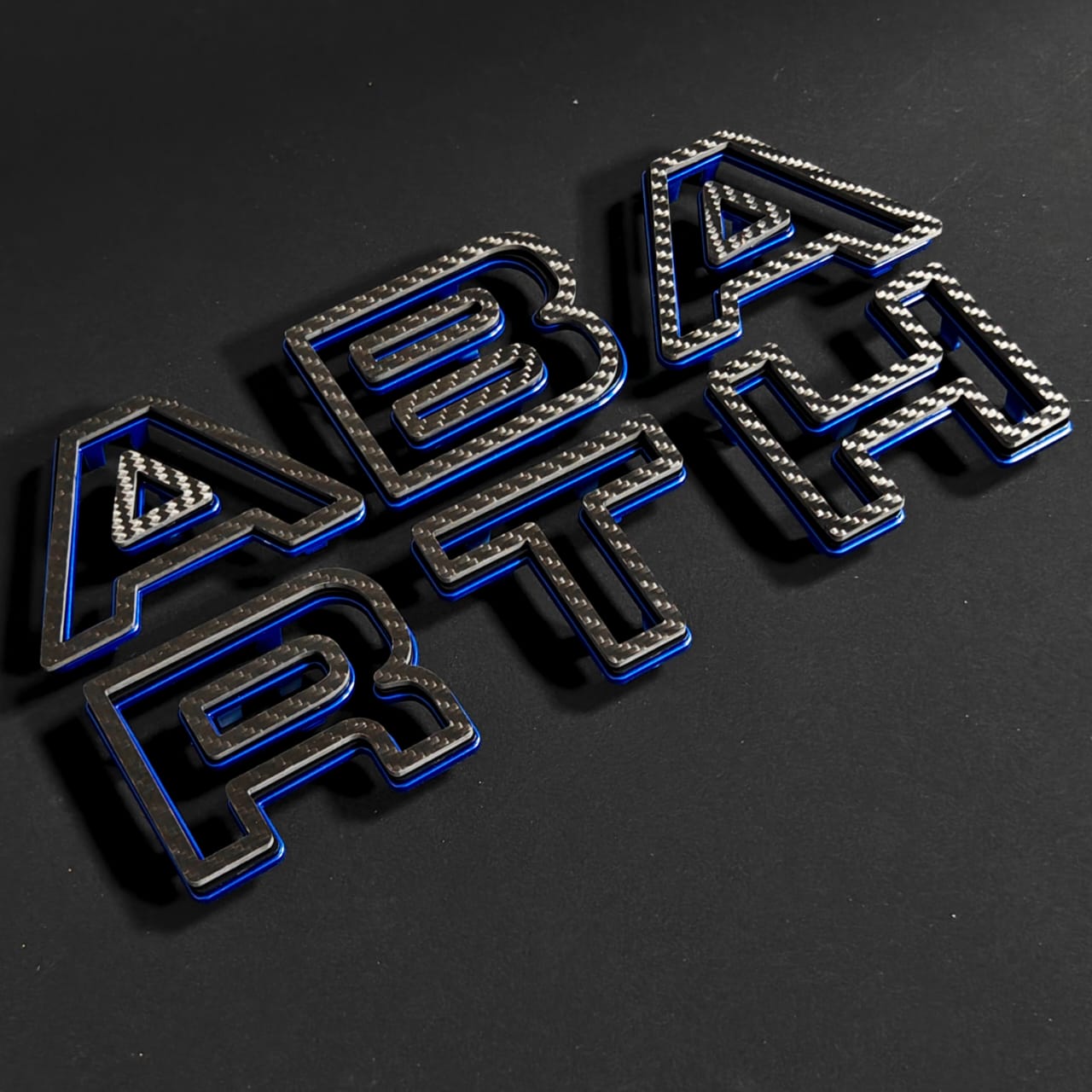 Abarth ABS or Carbon Fiber Letras Rejilla Parrilla Frontal Grille Letters Easy Fit a presión