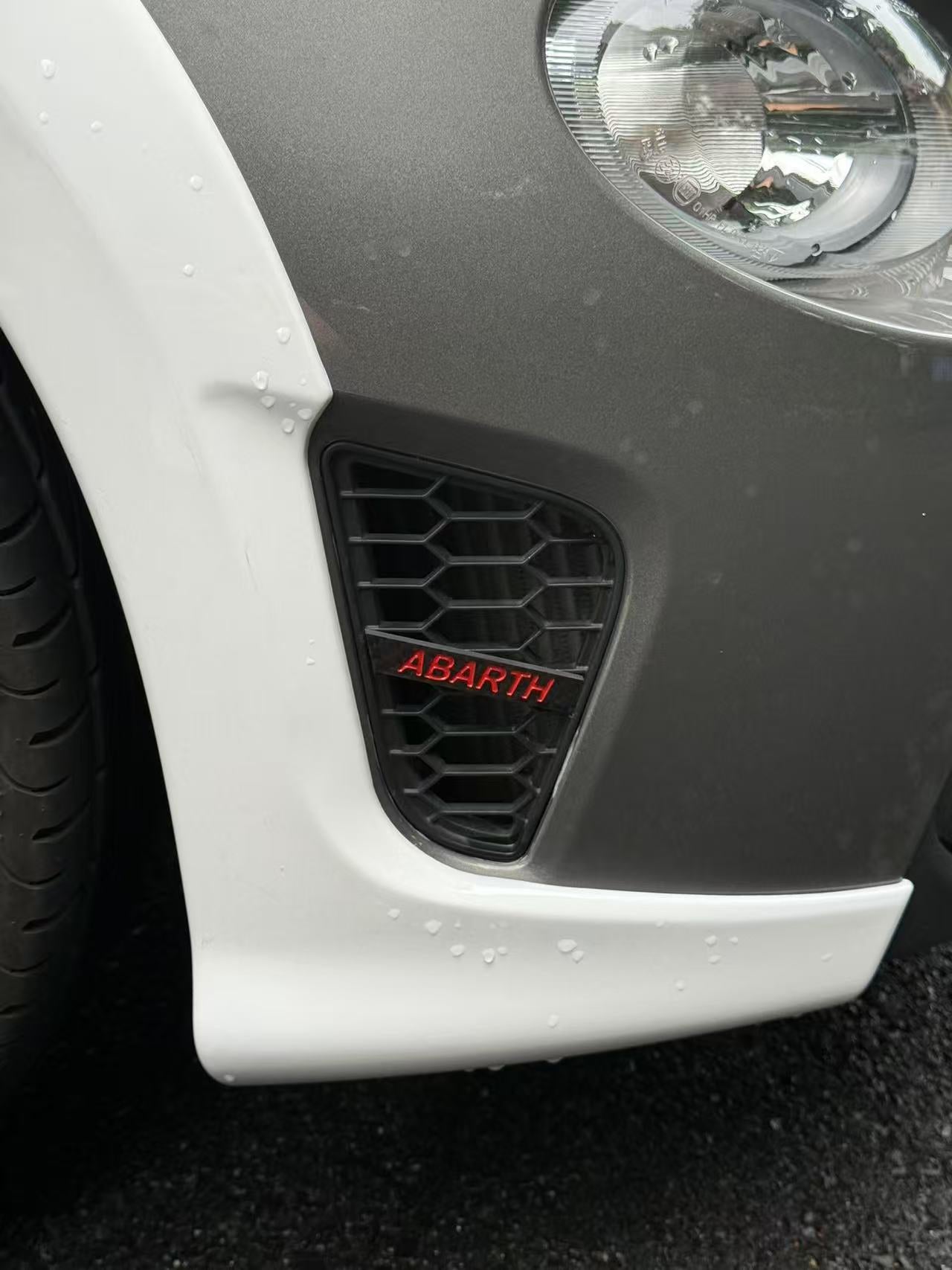 New! Abarth Restyling 2016+ Side Mesh Grille Carbon Fiber Emblem Rejillas Laterales (2)