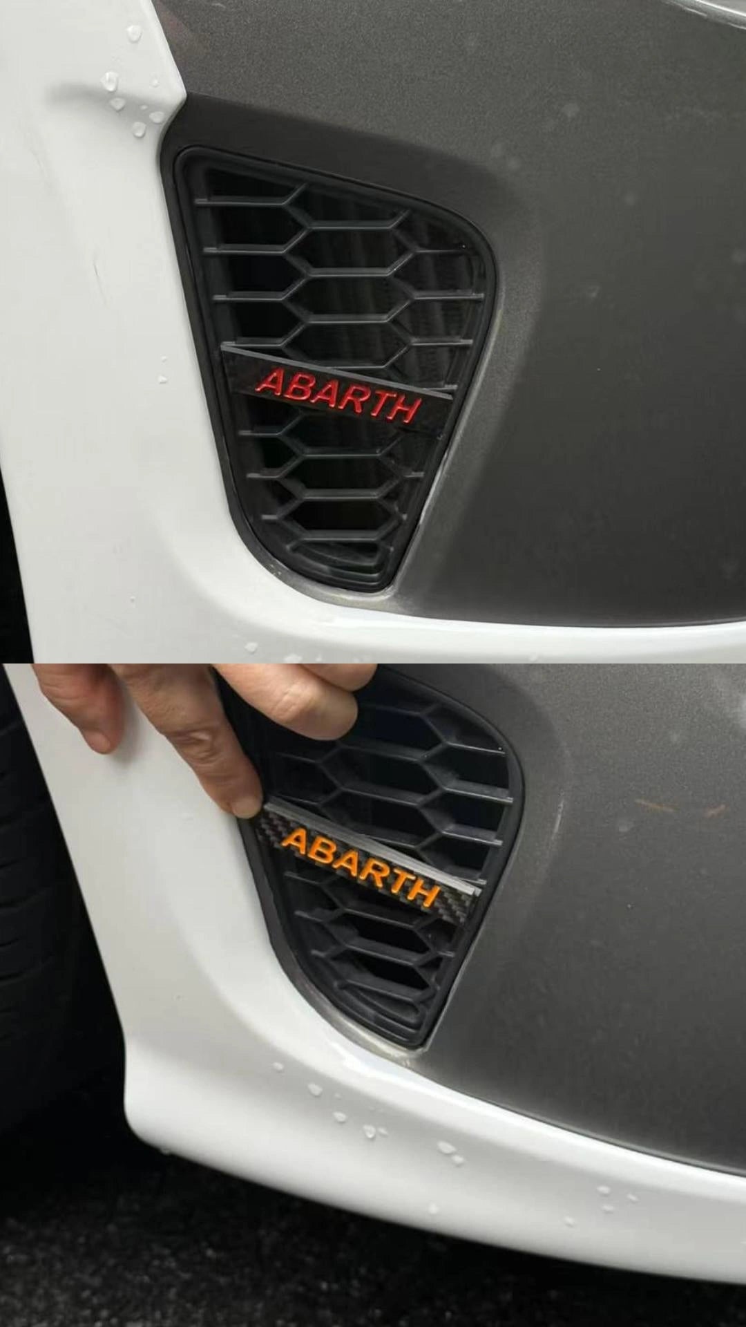 New! Abarth Restyling 2016+ Side Mesh Grille Carbon Fiber Emblem Rejillas Laterales (2)