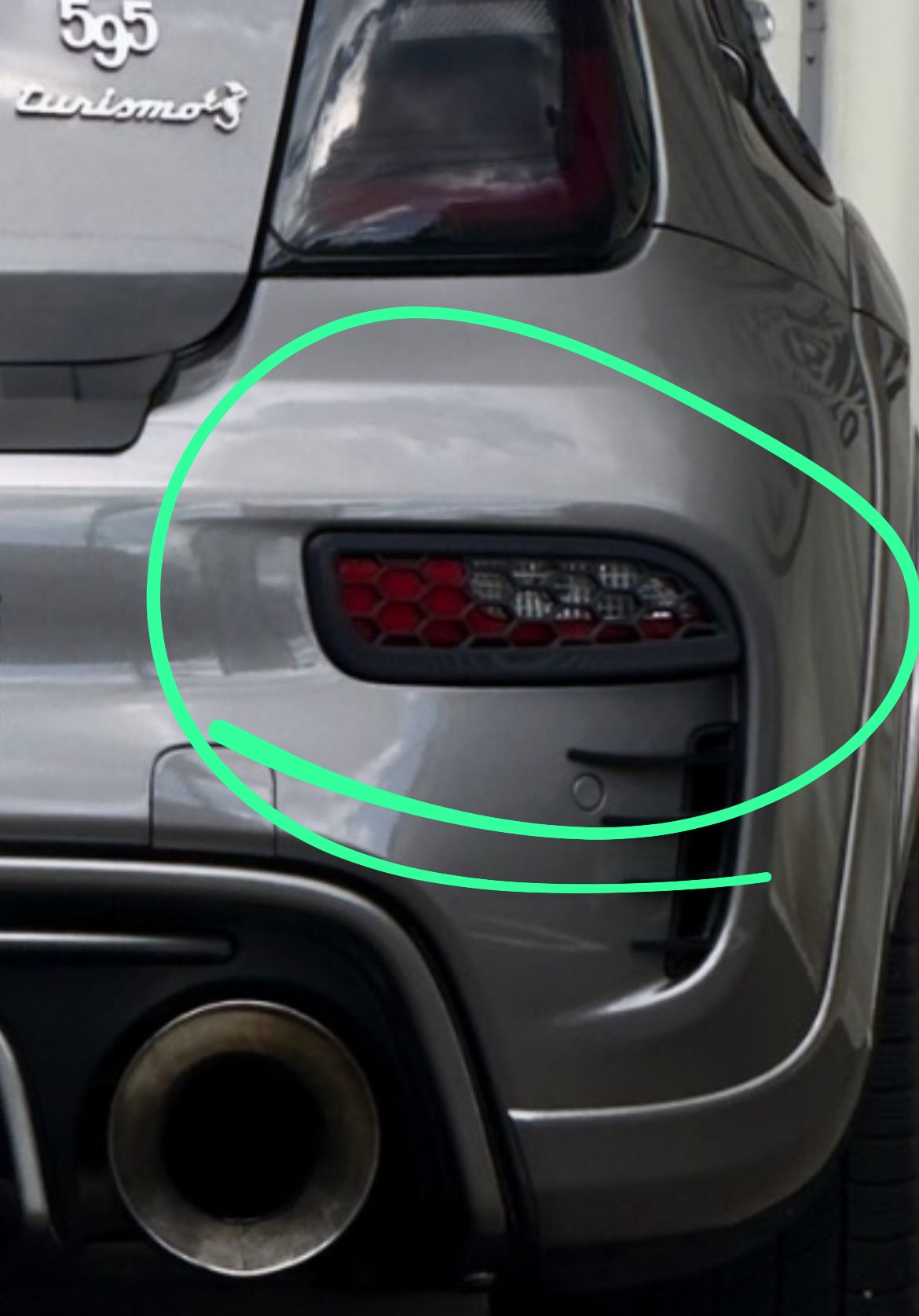 Abarth 2016+ Restyling Set Pareja (2) 3D Rear Reflector Bumper Cover Lights Rejilla Paragolpes Trasero