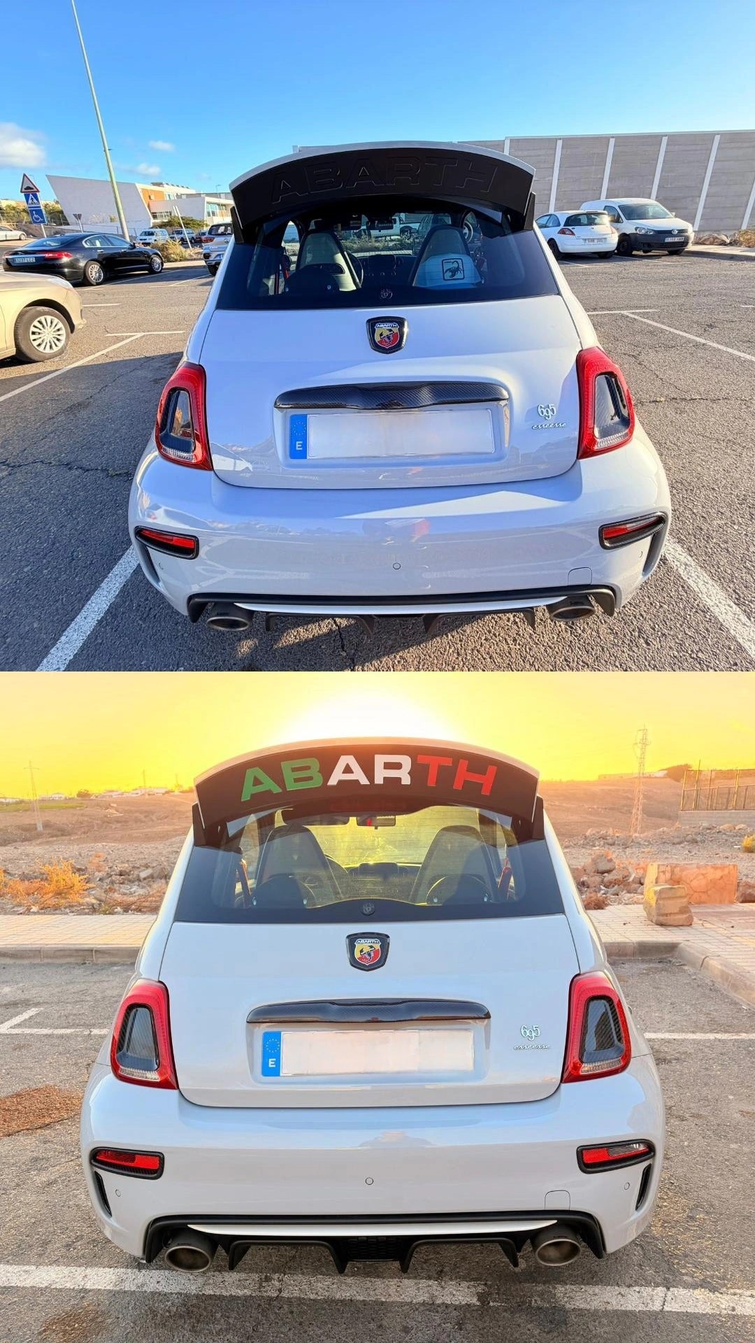 Abarth 70th Alerón Spoiler Original FCA Vinilo Letras Vinyl Letters