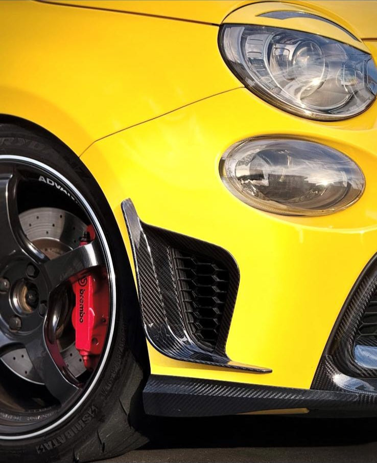 Abarth 2016+ Restyling Carbon Fiber (2) Flap Canard Side Grille Extreme Rejilla Lateral Alerones