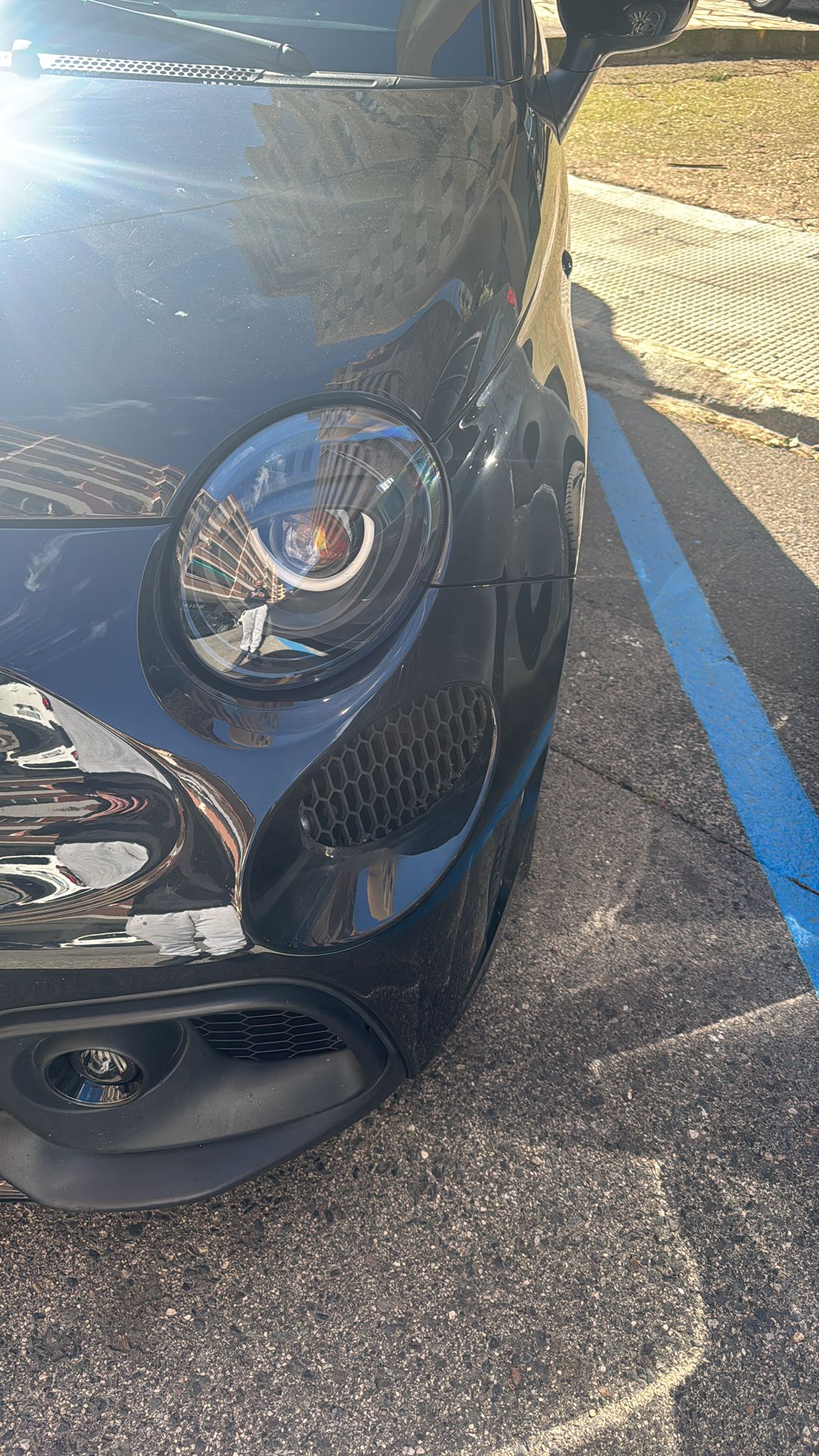 Abarth 500 Set Pair (2) Custom V Style Headlights Faros Halógenos Modificados BiLed