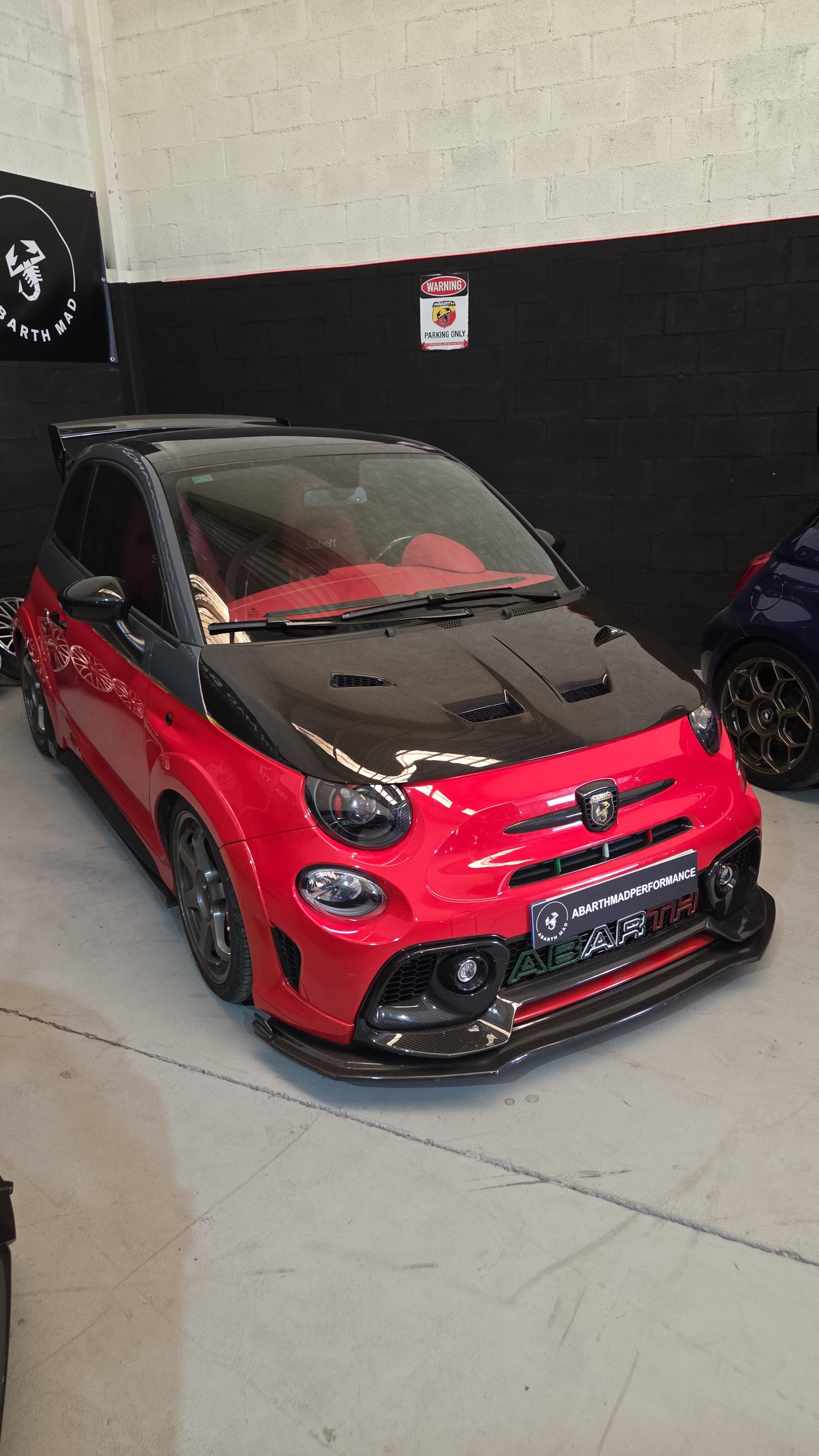 Abarth 500 All Model Hood Angry Style Cattivo Capó Fibra Enfadado o Normal Carbon Fiber or Fiber CHD