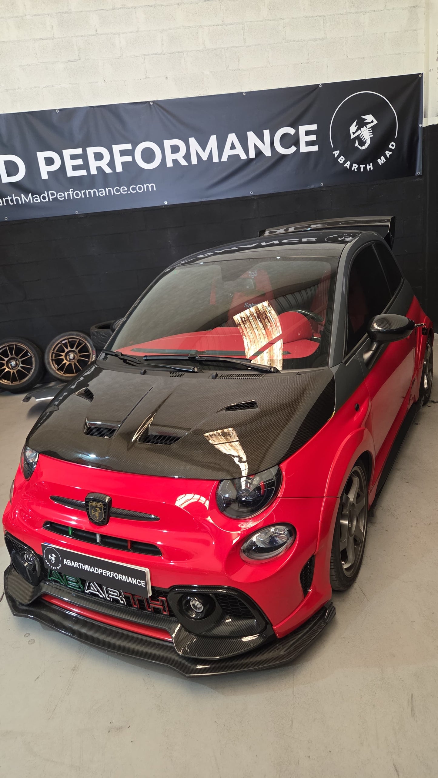 Abarth 500 All Model Hood Angry Style Cattivo Capó Fibra Enfadado o Normal Carbon Fiber or Fiber CHD