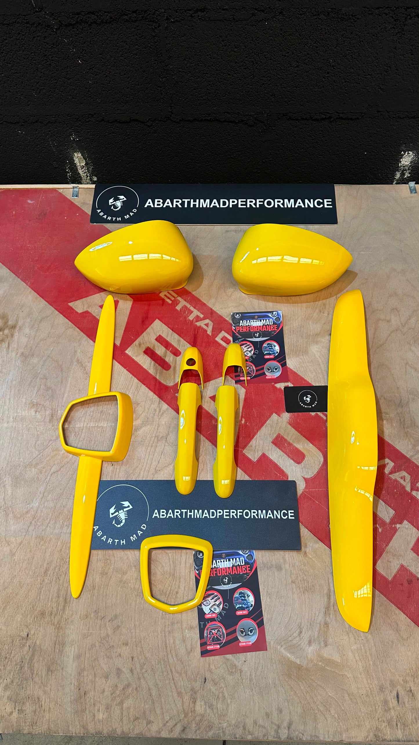 Abarth Fiat 500 All Model Pack Exterior Cover Inserts Colores Molduras Emblemas 🔴🟡🔵