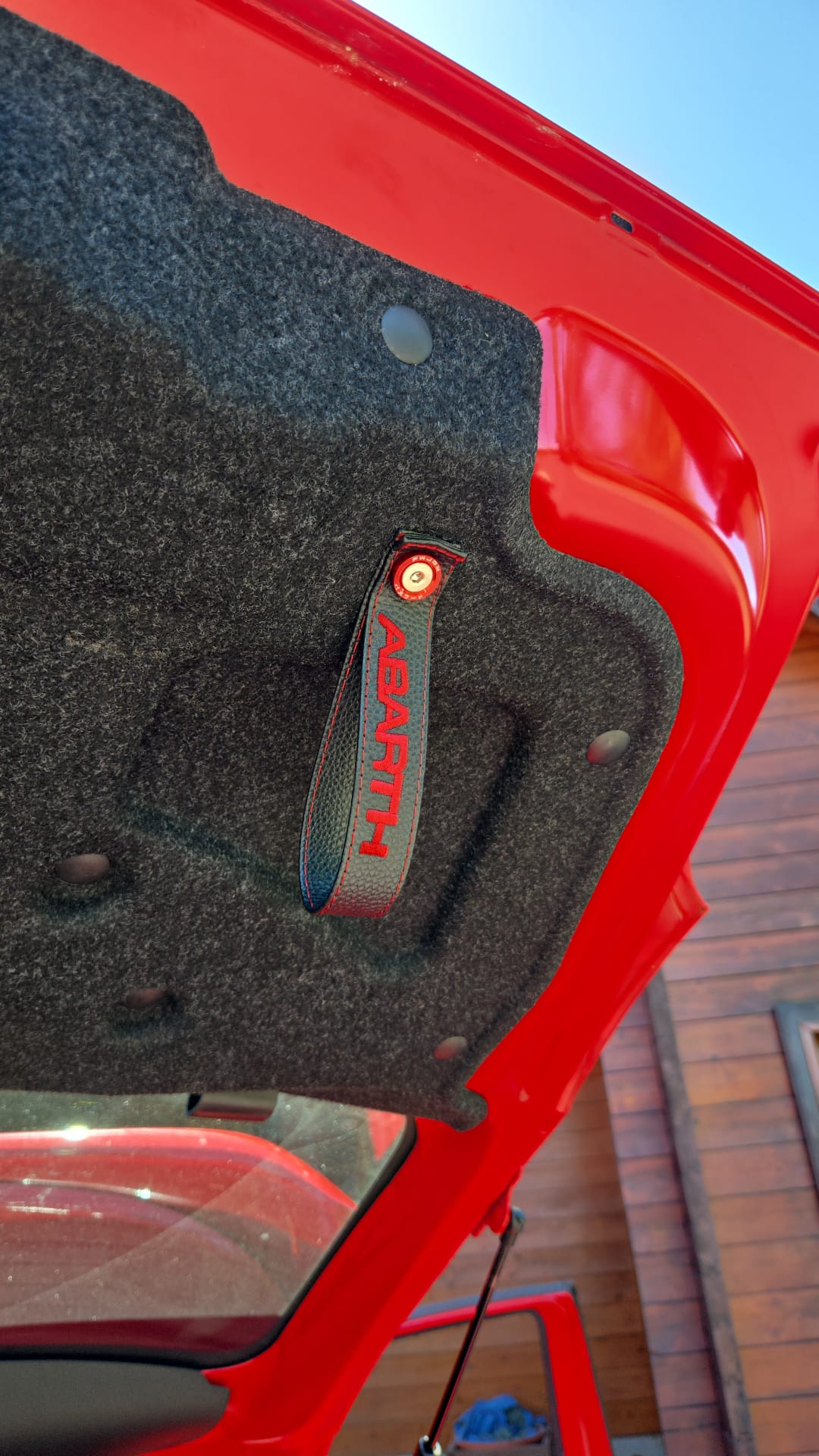Abarth Fiat Trunk Baule Handle Tirador Maletero Piel Leather