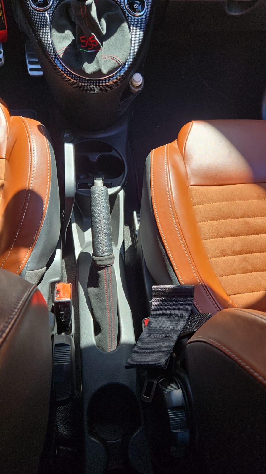 Abarth 500 All Model Fuelle Freno de Mano Alcántara Handbrake Suede