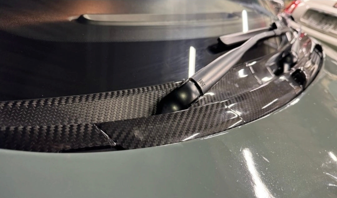 New!! Abarth 500 LHD Carbon Fiber 100% Real Cover Windshield Vierteaguas Cubierta Fibra de Carbono