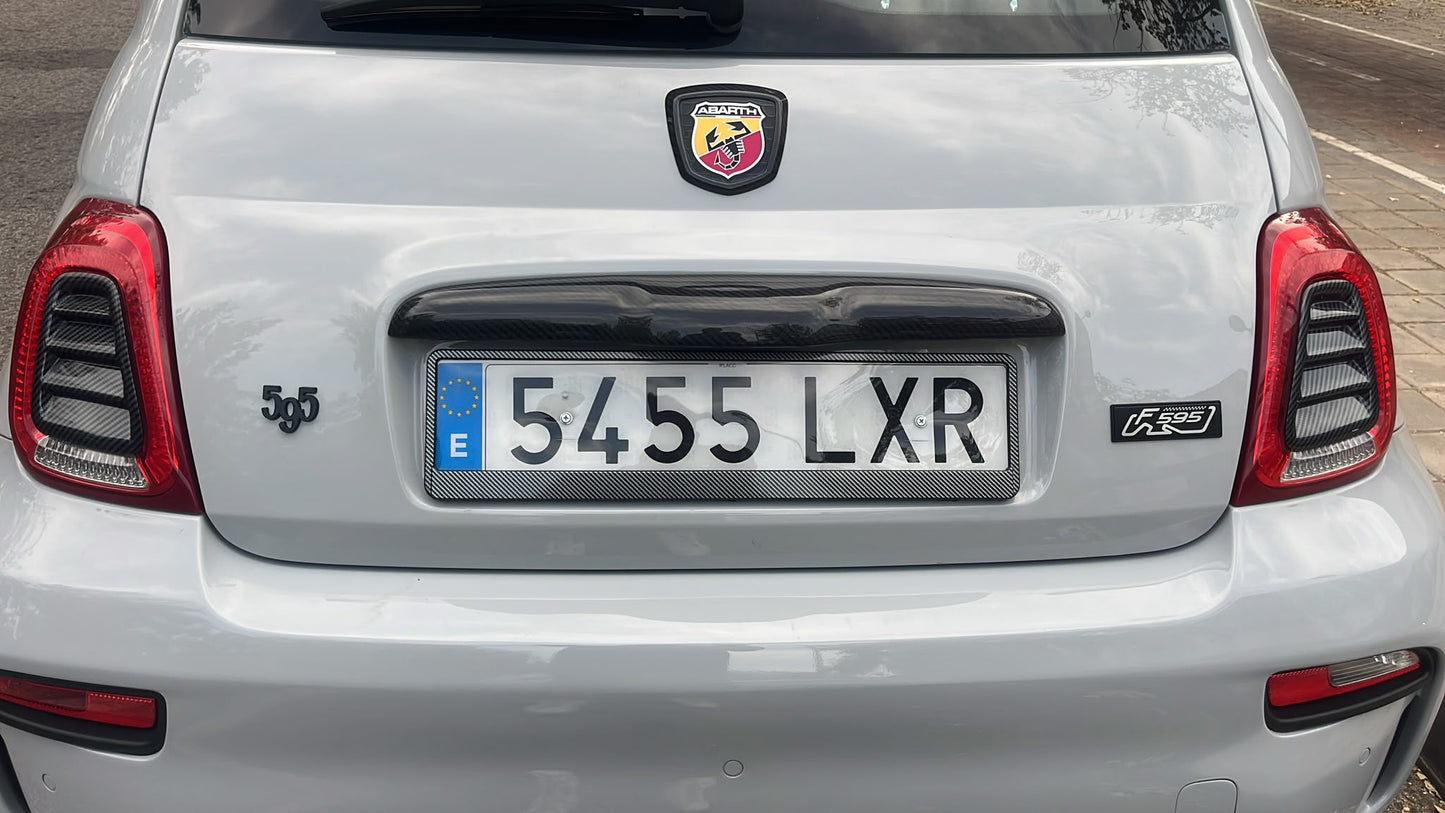 Abarth 2016+ Restyling Cover Faros Traseros Estillo Rejilla Rear Tail lights Insert Cover Black Gloss, Matt or Carbon