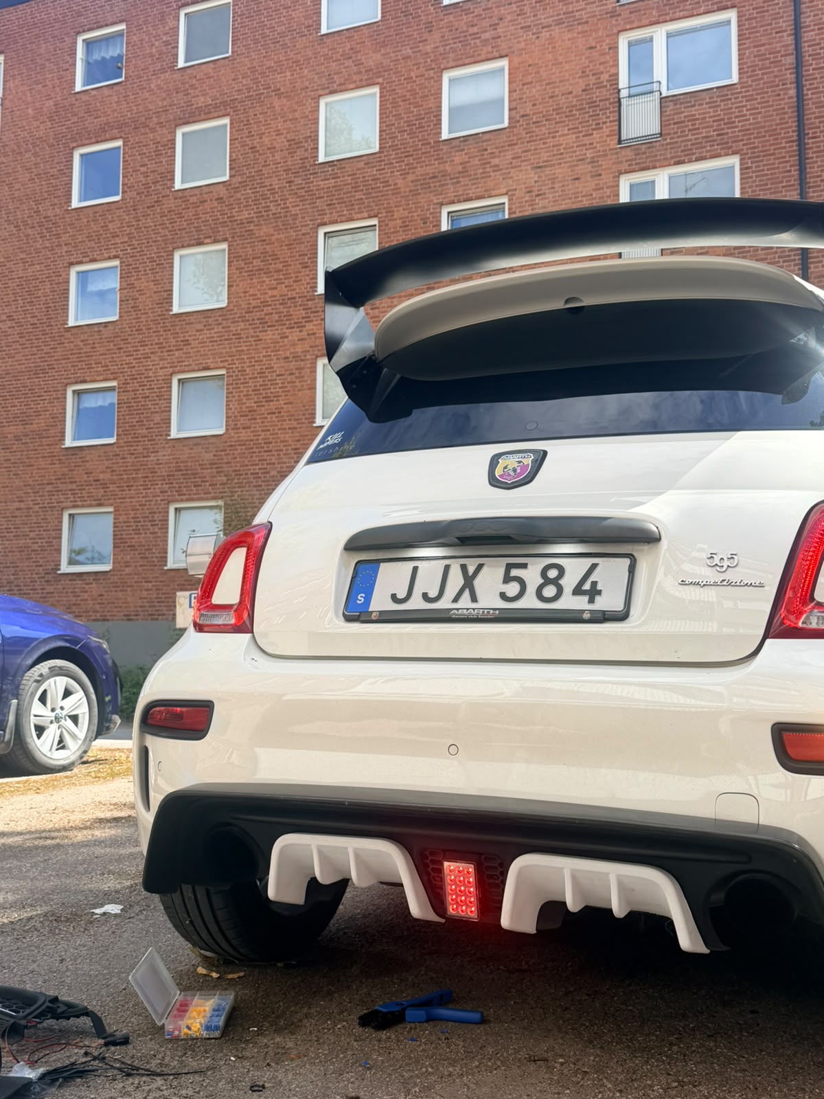 Abarth 2016+ Restyling 3D Rear Racing F1 Style Diffusser Cover Set (2) Difusor Trasero Añadido