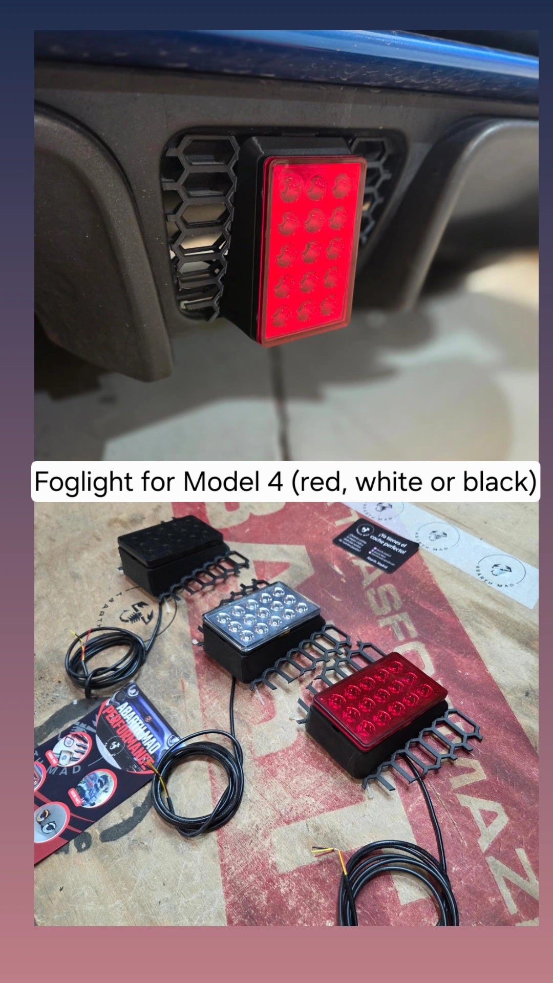 Abarth 500 Restyling Bumper Set Pareja (2) 3D Rear Reflector Lights Rejilla Paragolpes Trasero with LED Reverse Marcha atrás Foglight