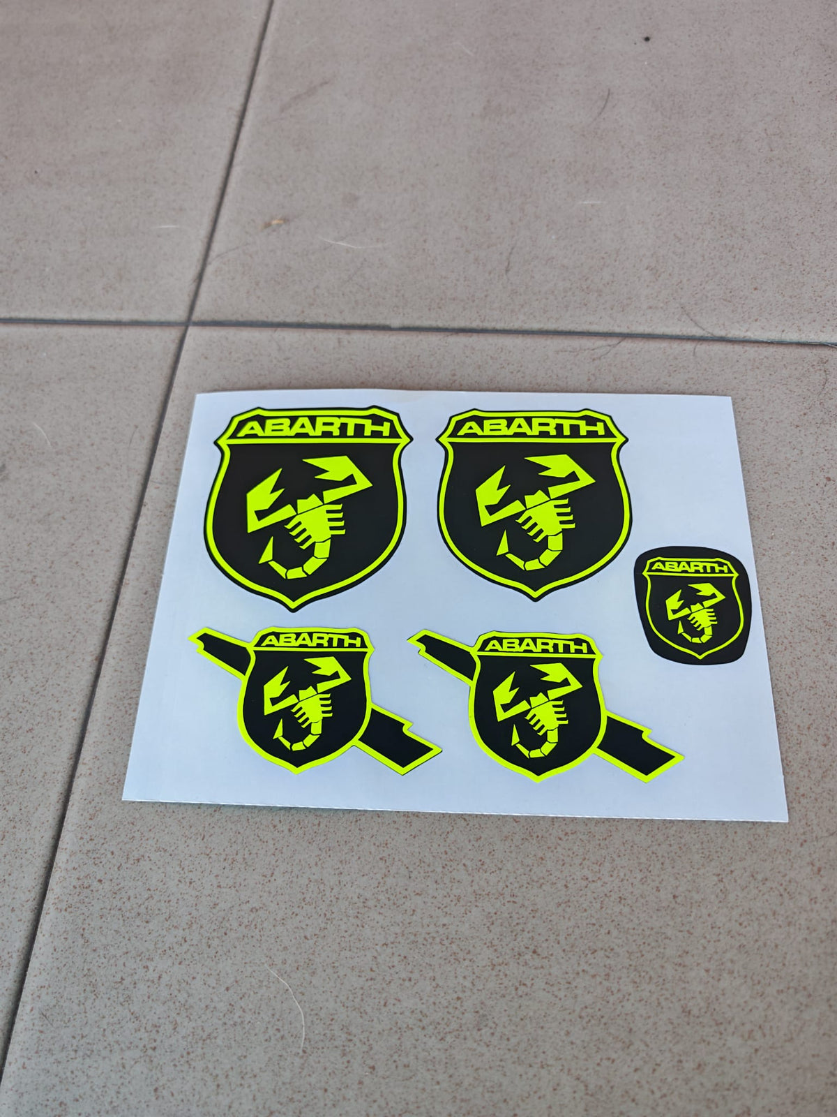 Abarth 500 All Model Set Vinyl Stickers Kit Logos Vinyl Emblems (5 vinyls)
