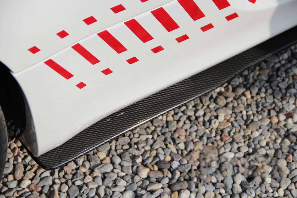 Abarth 500 All Model Thin Slim Carbon Fiber Side Skirts (2) Taloneras Laterales Carbono Minigonne