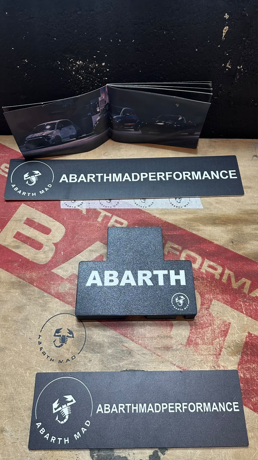 Abarth Fiat 500 3D Battery Cover Batería Cubierta Piece Custom